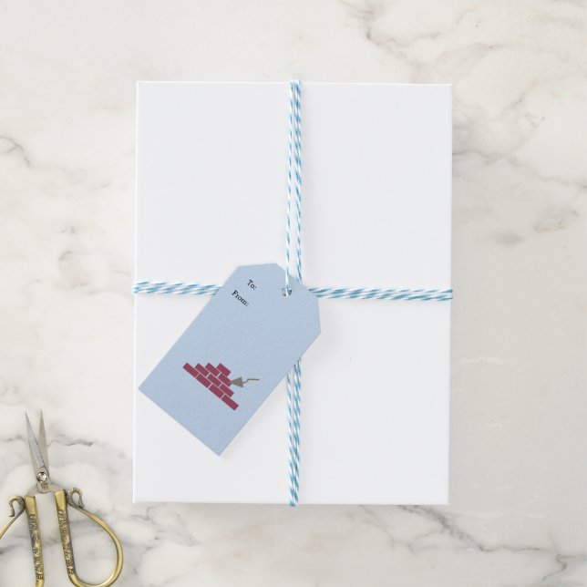 Steine und Trowel Geschenkanhänger (Mit Garn)