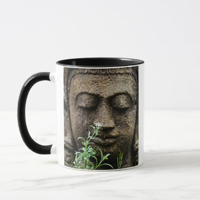 Steingartenstatue mit Blume Tasse (Links)