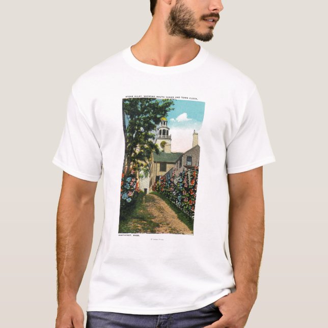 Steingassen-Ansicht der Südturm-und Stadtuhr T-Shirt (Vorderseite)