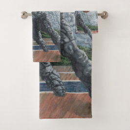 SteinGolem, der Basketball-Bad-Tücher spielt Badhandtuch Set