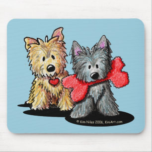 Steinhaufen-Terrier-Duo-Mausunterlage Mousepad