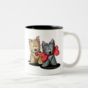Steinhaufen-Terrier-Duo Zweifarbige Tasse
