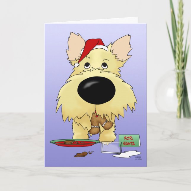 Steinhaufen-Terrier-Weihnachten Feiertagskarte (Vorderseite)