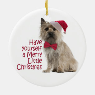 Steinhaufen-Terrier-Weihnachtsverzierung Keramik Ornament
