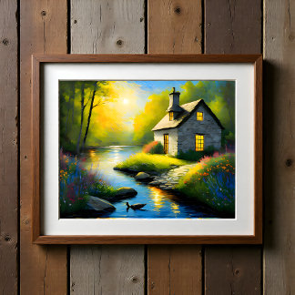 Steinhaus am Fluss 2 Poster