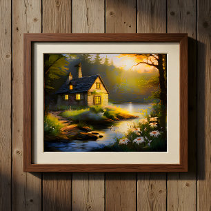 Steinhaus am Fluss 4 Poster