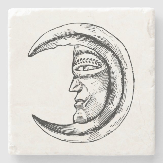SteinHilal sichelförmiges Mond-Schwarzes Steinuntersetzer (Vorderseite)
