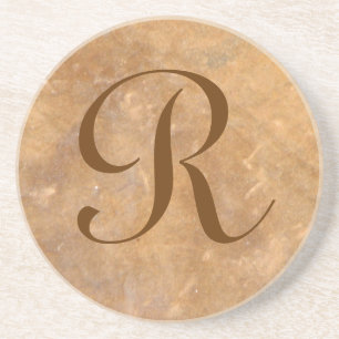 Steinhintergrund-Monogramm-Untersetzer Getränkeuntersetzer