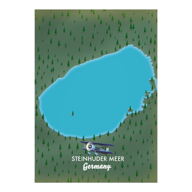 Steinhuder Meer Deutschland Karte Fotodruck (Vorne)