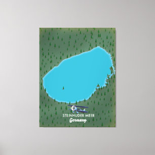 Steinhuder Meer Deutschland Karte Leinwanddruck
