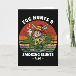 Steiniger Osterhase mit Joint Ostertag 1  Karte