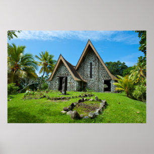 Steinkirche auf Kwato Island Poster