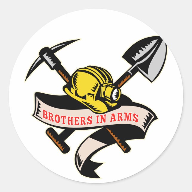 Steinkohlebergwerk-Schaufelradbergbau Runder Aufkleber (Vorderseite)