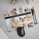 Steinkohlefaser-FotoCollage Mousepad<br><div class="desc">Chic Foto Collage Mousepad zeigt neun beliebte Fotos in einem quadratischen Format,  wobei Ihr Familienname,  Ihr Firmenname oder Ihre Personalisierungswahl auf einem dünnen Band mit reichhaltiger Holzkohle abseits von schwarz angezeigt werden.</div>