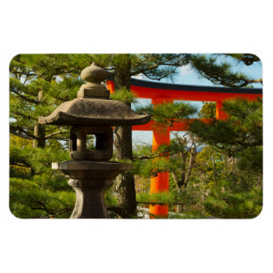 Steinlaterne und Torii-Tor Magnet