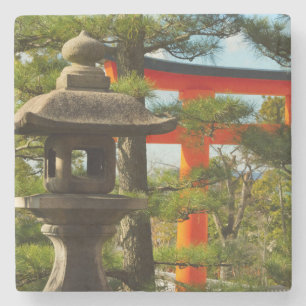 Steinlaterne und Torii-Tor Steinuntersetzer