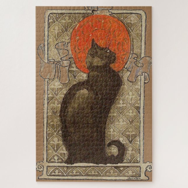 Steinlein Cat Art Nouveau Werbung Tiere Puzzle (Vertikal)
