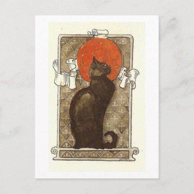 Steinleins Katze - Art Nouveau Feiertagspostkarte (Vorderseite)
