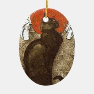 Steinleins Katze - Art Nouveau Keramikornament