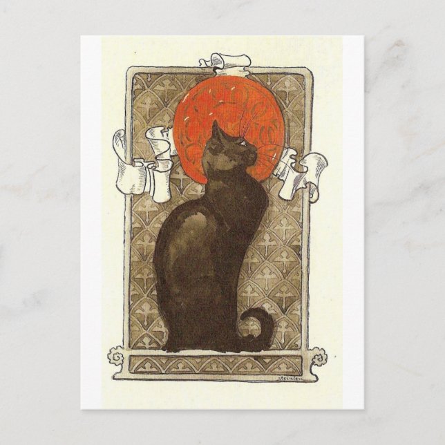 Steinleins Katze - Art Nouveau Postkarte (Vorderseite)
