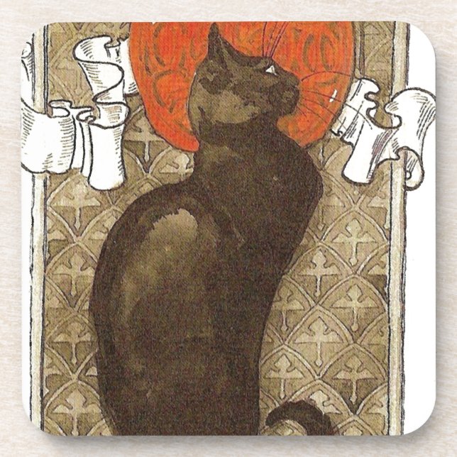 Steinleins Katze - Art Nouveau Untersetzer (Vorderseite)