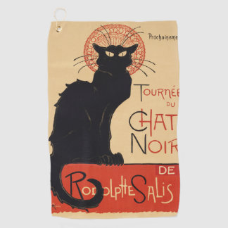 Steinlen Art Nouveau Chic Schwarze Katze Vintage D Golfhandtuch