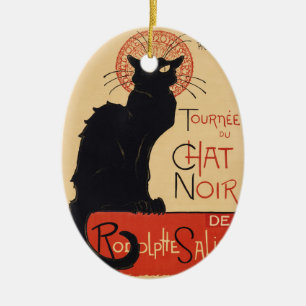 Steinlen Art Nouveau Chic Schwarze Katze Vintage D Keramik Ornament