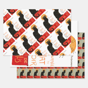 Steinlen Black Cat Classic French Artwork Geschenkpapier Set