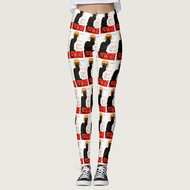 Steinlen Black Cat Classic French Artwork Leggings (Vorderseite)