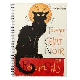 Steinlen Black Cat Classic French Artwork Notizblock