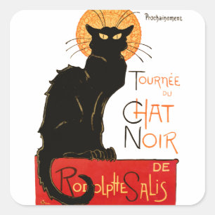 Steinlen Black Cat Classic French Artwork Quadratischer Aufkleber