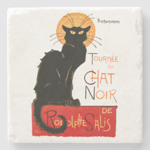 Steinlen Black Cat Classic French Artwork Steinuntersetzer