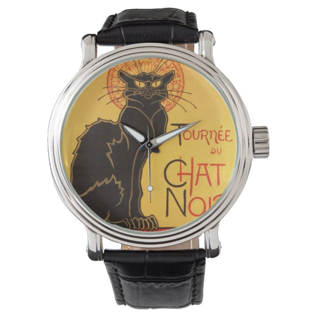 Steinlen: Chat Noir Armbanduhr (Vorderseite)