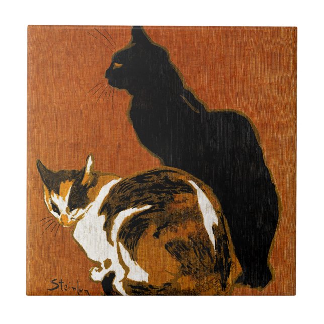 Steinlen Katzen-Keramiken Fliese (Vorderseite)
