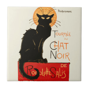 Steinlen Schwarze Katze Klassischer Französischer Fliese