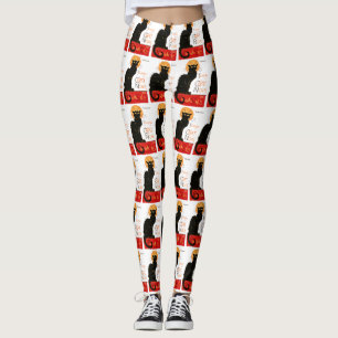 Steinlen Schwarze Katze Klassischer Französischer Leggings