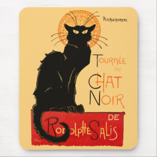 Steinlen Schwarze Katze Klassischer Französischer  Mousepad