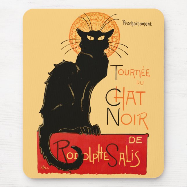 Steinlen Schwarze Katze Klassischer Französischer  Mousepad (Vorne)