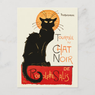 Steinlen Schwarze Katze Klassischer Französischer Postkarte