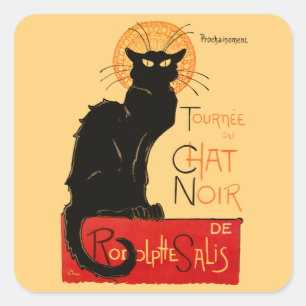 Steinlen Schwarze Katze Klassischer Französischer Quadratischer Aufkleber