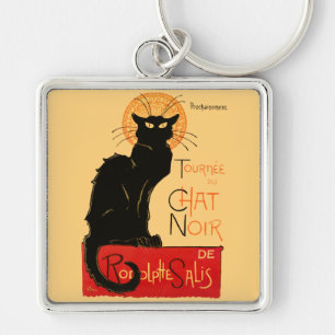 Steinlen Schwarze Katze Klassischer Französischer  Schlüsselanhänger