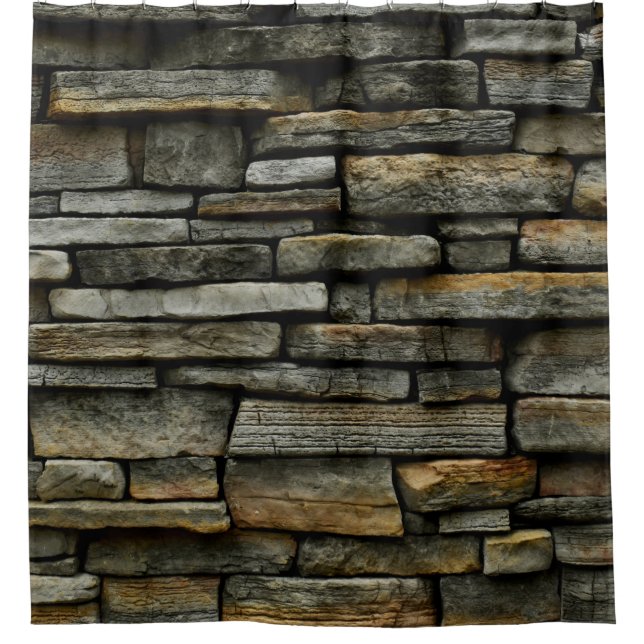 Steinmauer Duschvorhang (Vorderseite)