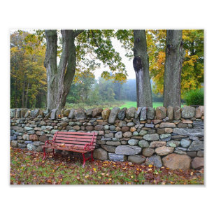 Steinmauer im Herbst Foto drucken