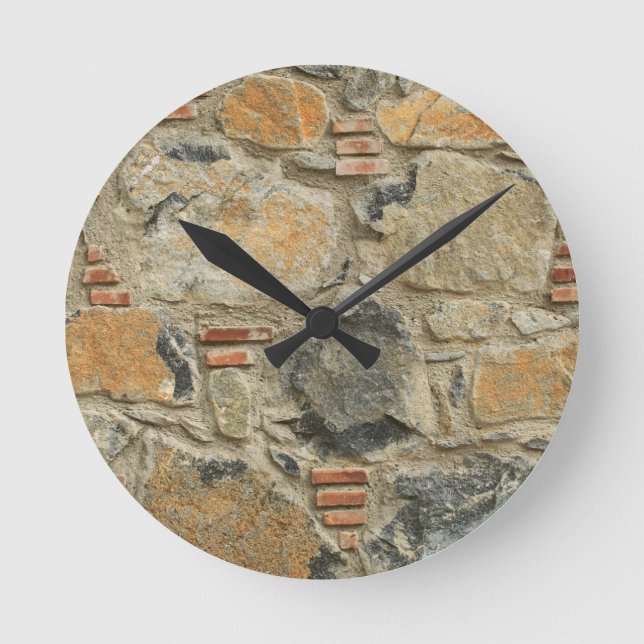 Steinmauer Runde Wanduhr (Vorderseite)