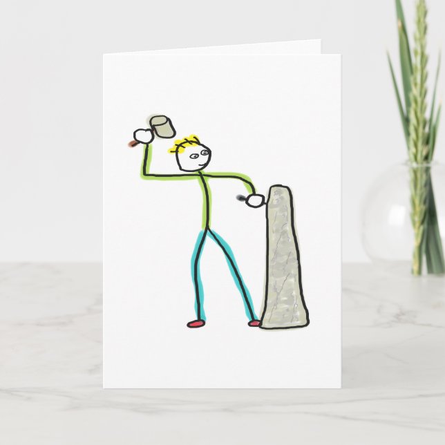 Steinmetz Stickman Karte (Vorderseite)