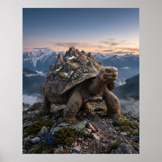 Steinschildkröte Uralte Bergkunst Poster