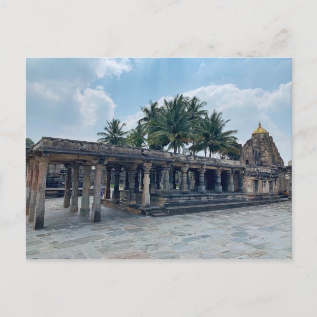 Steintempel in Belur, Karnataka, Indien Postkarte (Vorderseite)