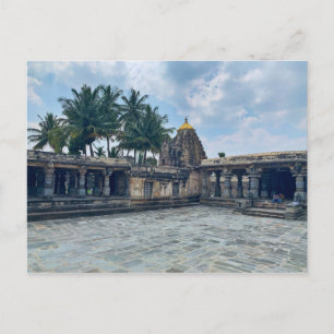 Steintempel in Belur, Karnataka, Indien Postkarte