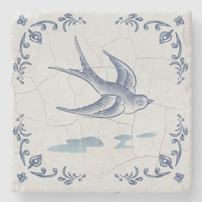 Steinuntersetzer Delft Schwalbe (Vorderseite)