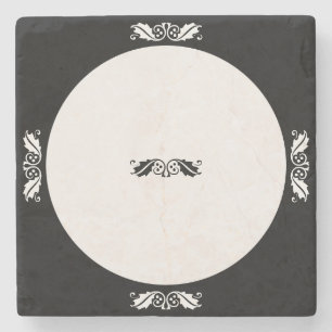 SteinUntersetzer - Holly-Blätter in Schwarz-Weiß